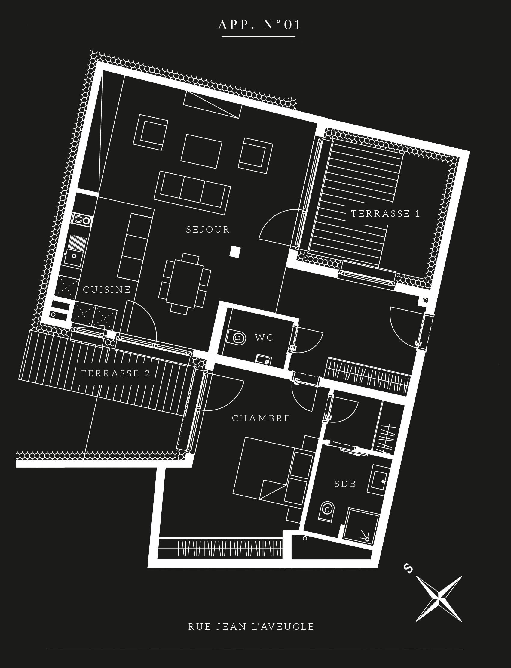 plan appart n°1 RDC Bohême plan appart n°1 RDC Bohême