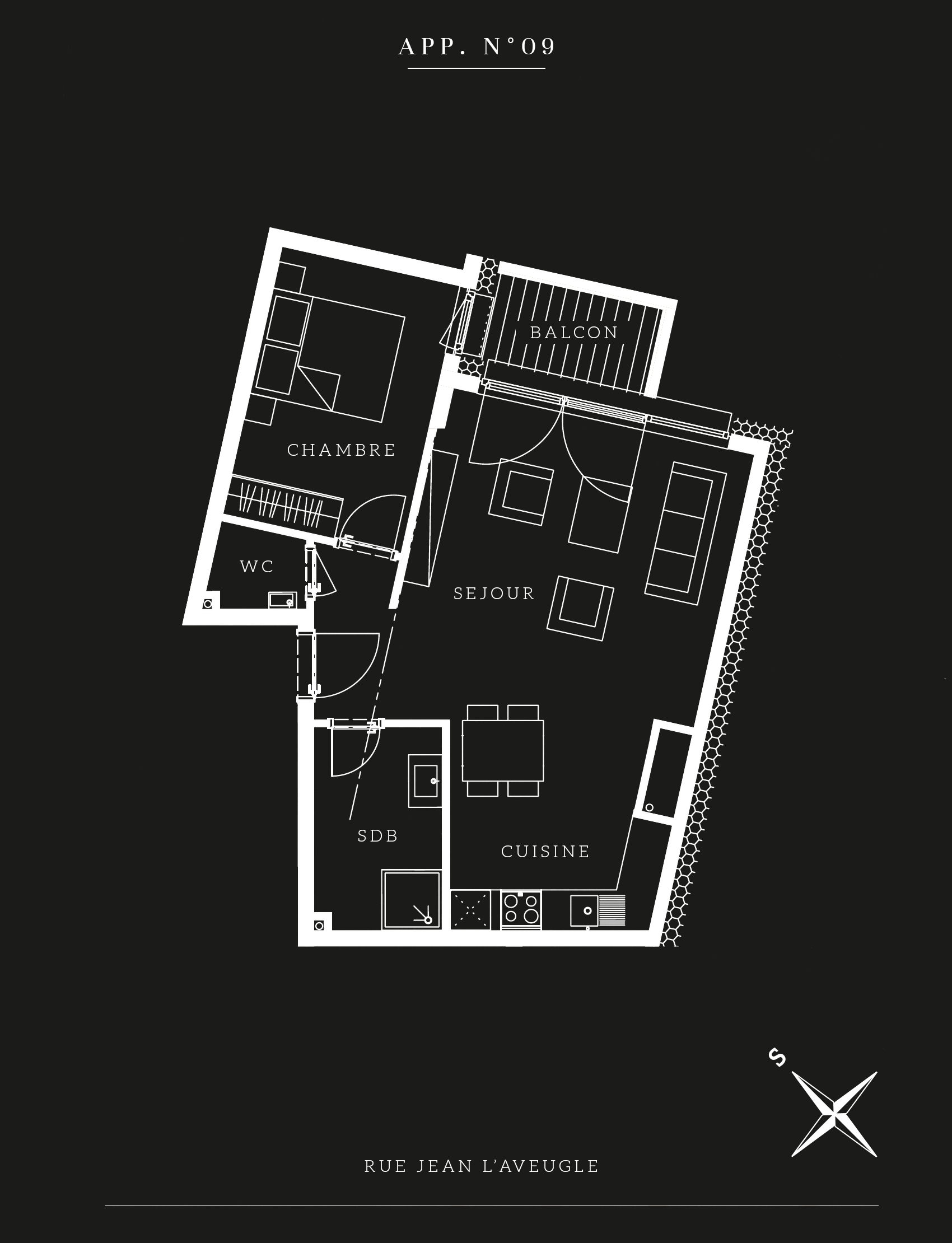 plan appart n°9 (1er étage) Bohême plan appart n°9 (1er étage) Bohême